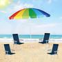 Imagem de Kit Praia 4 Cadeira Conforto Guarda Sol Rainbow Verão