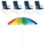 Imagem de Kit Praia 4 Cadeira Conforto Guarda Sol Rainbow Verão