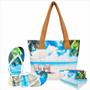 Imagem de Kit Praia Feminino Cadeiras com Bolsa, Necessaire e Chinelo, Magicc