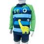 Imagem de Kit Praia Menino Blusa Proteção Uv +2 Sungas Boxer Infantil