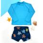 Imagem de Kit Praia Menino Blusa Proteção Uv+ Sunga + Bermuda Infantil