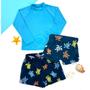 Imagem de Kit Praia Menino Blusa Proteção Uv+ Sunga + Bermuda Infantil