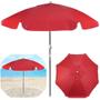 Imagem de Kit Praia Vermelho e Preto Cooler 26 L + Duas Cadeiras + Guarda Sol 1,60 M