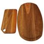 Imagem de Kit Prancha oval 50x30 e tábua com furo 32x16 de pau madeira