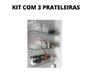 Imagem de Kit prateleira de vidro para cozinha 50x15 com 3 un. c/ suporte tucano Gabiart