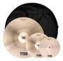 Imagem de Kit Pratos Titan Classic B20 Hi-hat 15 Crash 18 Ride 22