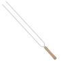 Imagem de Kit Preparo Churrasco 4pcs Churrasqueira Espetos 55cm Simples e Duplo Cabo Madeira Mor