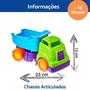 Imagem de Kit Presente Brinquedo 2 Caminhões Articulado Betoneira e Caçamba  Menino 2 Anos Presente Carrinho Caminhão Infantil