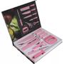 Imagem de Kit Profissional Facas Cozinha Churrasco Rosa Linha Premium