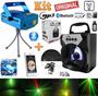 Imagem de Kit Projetor Laser Holográfico Efeitos Strobo Luz + Caixa Som Portátil Mp3 Rádio Fm Sd Bluetooth Celular Festas Natal