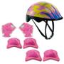 Imagem de Kit Proteção Rosa Chamas Com Capacete 6654 Zippy Toys