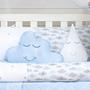Imagem de Kit Protetor Berço Americano Nuvem Rolinho Azul Menino 12 Peças - Chuva de Amor Baby