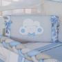 Imagem de Kit Protetor Berço Trança Chuva De Amor Menino Azul Bebê 12 Peças - Bia Baby Enxovais