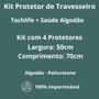 Imagem de Kit Protetor de Travesseiro Impermeável Techlife + Saúde Algodão Lynel 4 Unidades