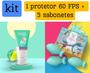 Imagem de Kit protetor solar FPS60 kids + 1 caixa sabonete em barra festa no mar Naturé - 3 unid 90g cada.