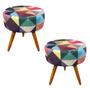 Imagem de Kit puff helena suede triangulo colorido - tf decor