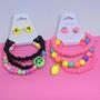 Imagem de Kit Pulseira Infantil e Brincos miçangas Coloridas para Crianças Meninas/ Conjunto Mix 3 Pulseiras Acessórios Moda