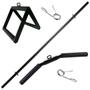 Imagem de Kit Puxador Triângulo + Puxador Curvo Curto Com Giro 50 cm + Barra Body Pump 120cm Acompanham Presilhas Para Academia Musculação Treino Funcional