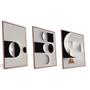 Imagem de Kit Quadro Abstrato Preto e Branco Canvas Com Vidro