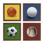 Imagem de Kit Quadro Decorativo Esporte Bola Futebol Volei Basquete