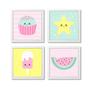 Imagem de Kit Quadro Decorativo Infantil quarto menina candy colors