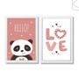 Imagem de Kit Quadro Decorativo Infantil quarto menina Panda Love