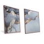 Imagem de Kit Quadro Marmorizado Cinza Canvas Com Vidro