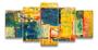 Imagem de Kit Quadros Decoração Pintura Abstrata Amarela"