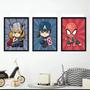 Imagem de kit quadros decorativos 3 peças super herois bebes"