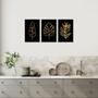 Imagem de Kit Quadros Decorativos Folhagens Dourado