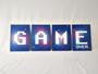Imagem de Kit Quadros Game Over Decoração Quarto Neon 4 Peças 20x28cm