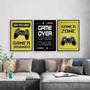 Imagem de Kit Quadros Gamer Zone Amarelo E Preto 45X34Cm 3 Peças