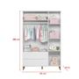 Imagem de Kit Quarto Bebê Retrô Melinda Plus Branco Roupeiro 3P + Cômoda 1Porta + Berço Mini Cama Ana 100% MDF 