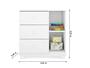 Imagem de Kit Quarto Infantil Bebê Ane Detalhe Nuvem Cômoda 3 Gavetas E Guarda Roupa 4 Portas 3 Gavetas Branco - Phoenix Baby