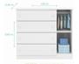 Imagem de Kit Quarto Infantil Bebê Livia Cômoda 4 Gavetas E Guarda Roupa 4 Portas 2 Gavetas Com Detalhe Branco - Phoenix Baby