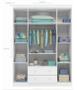 Imagem de Kit Quarto Infantil Bebê Livia Cômoda 4 Gavetas E Guarda Roupa 4 Portas 2 Gavetas Com Detalhe Branco - Phoenix Baby