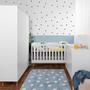 Imagem de Kit Quarto Infantil Retrô Branco Fosco - Berço + Guarda-Roupa + Cômoda com Porta