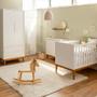 Imagem de Kit Quarto Infantil Theo com Pés Square - Berço + Cômoda 3 Gavetas + Guarda-Roupa - Branco Fosco