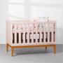 Imagem de Kit Quarto Infantil Theo com Pés Square - Berço + Cômoda 3 Gavetas - Rosa