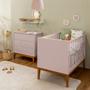 Imagem de Kit Quarto Infantil Theo com Pés Square - Berço + Cômoda 3 Gavetas - Rosa