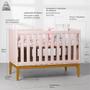 Imagem de Kit Quarto Infantil Theo com Pés Square Mel - Berço + Cômoda 3 Gavetas - Branco Fosco