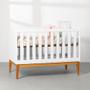 Imagem de Kit Quarto Infantil Theo com Pés Square Mel - Berço + Cômoda 3 Gavetas - Branco Fosco