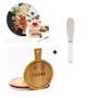 Imagem de Kit Queijo - ESPATULA COM SERRILHA INOX E MINI TABUA REDONDA
