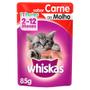 Imagem de Kit Ração Úmida Whiskas Sachê Carne ao Molho para Gatos Filhotes - 40 Unidades