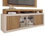 Imagem de Kit Rack E Painel Para Tv 65 Polegadas Com Detalhe Frisado 180cm Buriti Off White Maude Shop Jm