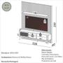 Imagem de Kit Rack + Painel com LED Ripado para TV 228cm com 01 porta com tela Palhinha 100% MDF TB323L Dalla Costa