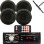 Imagem de Kit Radio Bluetooth Carro+antena Interna+ 2 Pares 6 Pol