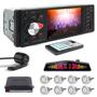 Imagem de Kit Rádio C/ Tela 1 Din + Câmera Ré + Sensor 8 Pontos Prata Ford Explorer 1997 1998 1999 2000 USB Bluetooth