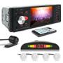 Imagem de Kit Rádio C/ Tela + Câmera Ré + Sensor Ré Branco Fiat Strada 2004 2005 2006 2007 USB Bluetooth