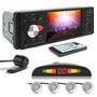 Imagem de Kit Rádio C/ Tela + Câmera Ré + Sensor Ré Prata Fiat Novo Uno 2011 2012 2013 2014 USB Bluetooth